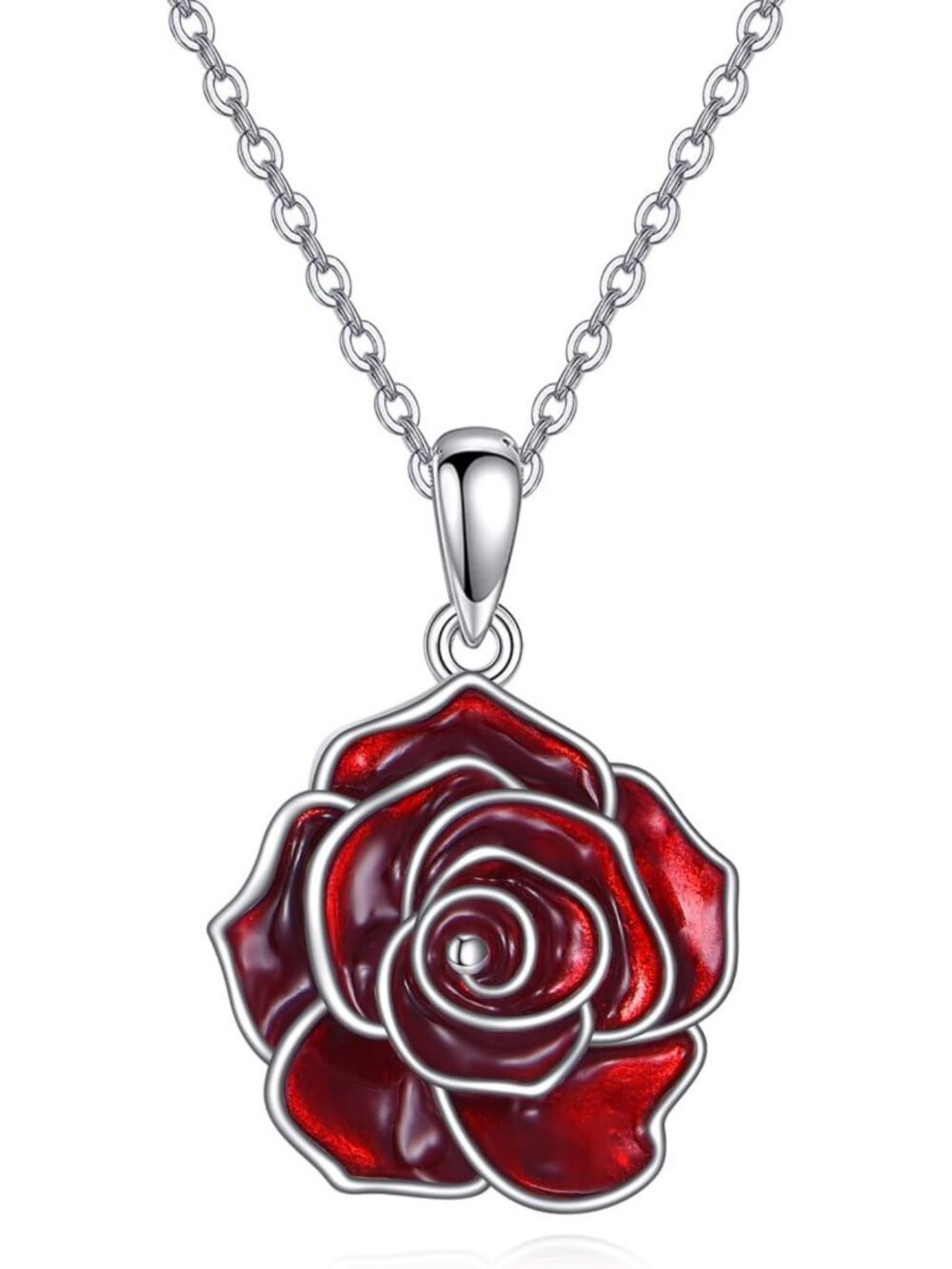 Elegant Flower Necklace in 925 Sterling Silver - Calla Lily, Orchid & Rose